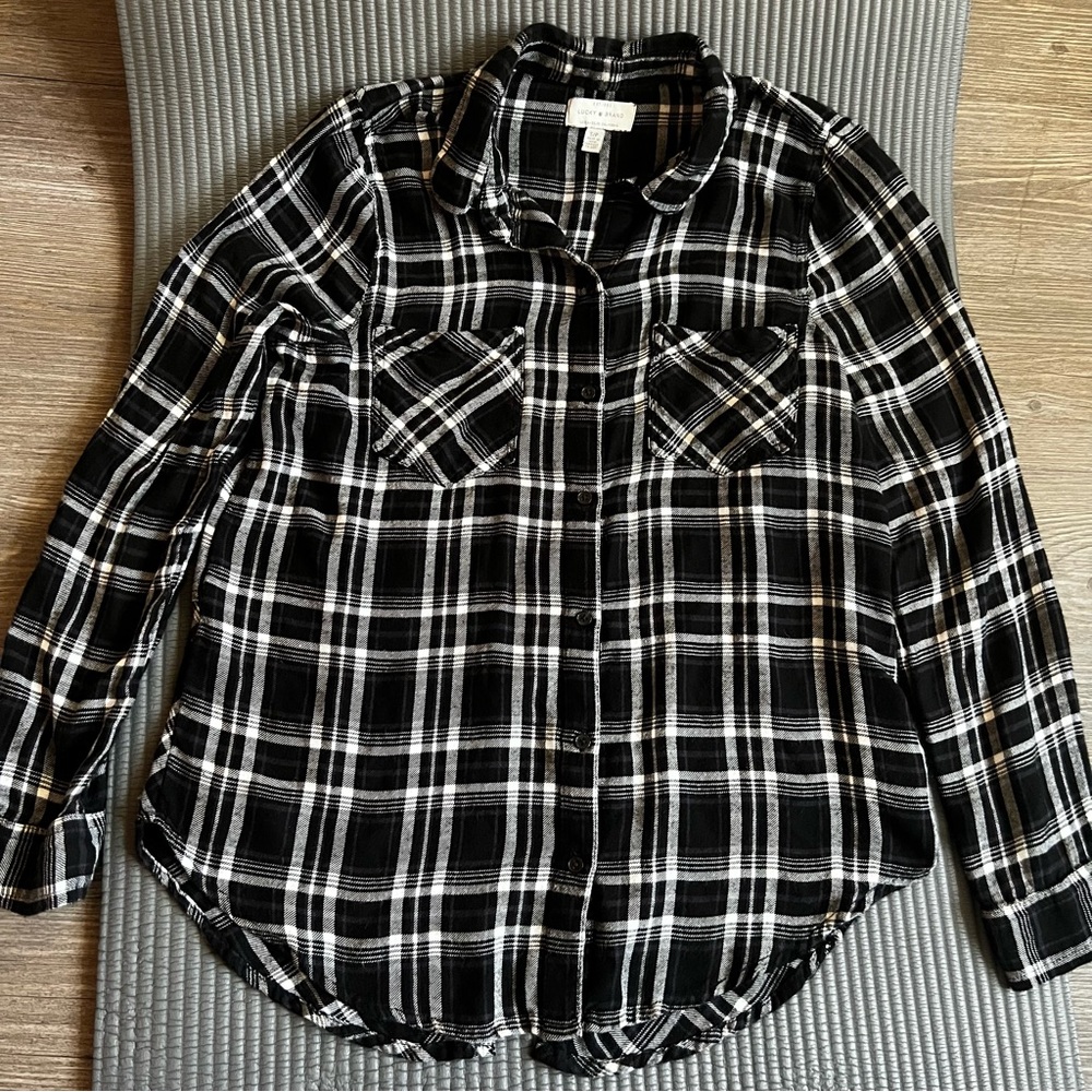 Lucky Brand Flannel Top Sz S